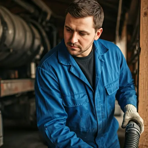 operaio di servizio autospurghi a Verona di Savoia Autospurghi durante un servizio di spurgo