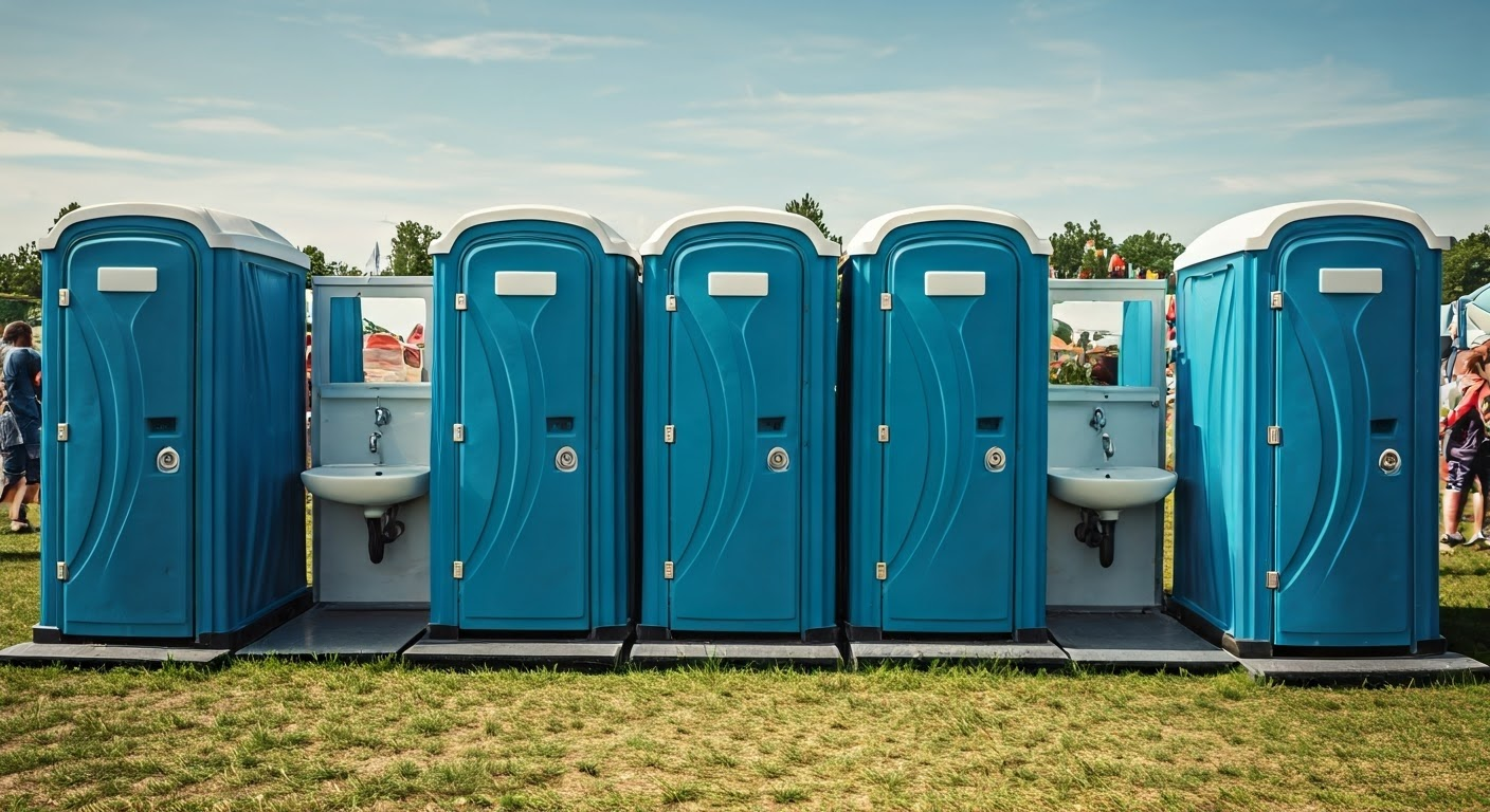 wc chimici blu ad un evento